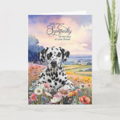 Dalmatian Dog with Wildflowers Pet Sympathy Kaart (Voorkant)
