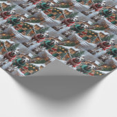 Dalmatian Dogs Christmas Snow Holiday Cadeaupapier (Hoek)