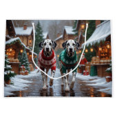 Dalmatian Dogs Christmas Snow Holiday  Groot Cadeauzakje (Voorkant)
