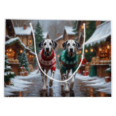 Dalmatian Dogs Christmas Snow Holiday  Groot Cadeauzakje (Achterkant)
