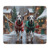 Dalmatian Dogs Christmas Snow Holiday  Snijplank (Voorkant)
