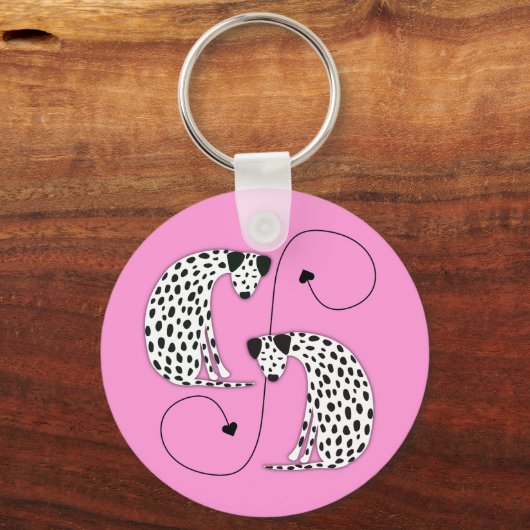 Dalmatian dogs  Metal Circle Keychain (Voorkant)