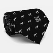Dalmatian Dogs Pattern Monogrammed Stropdas (Opgerold)