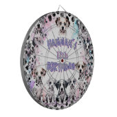 Dalmatian Dogs Purple Watercolor Birthday Party Dartbord (Voorkant Links)