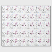 Dalmatian en Snowman Cadeaupapier (Vlak)