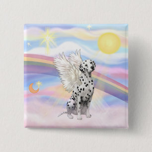 Dalmatian Engel Vierkante Button 5,1 Cm