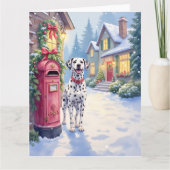 Dalmatian Festive Mailbox Christmas Art Kaart (Voorkant)