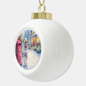 Dalmatian Festive Mailbox Christmas Art Keramische Bal Ornament (Rechts)