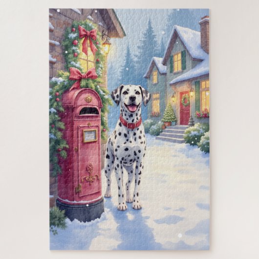 Dalmatian Festive Mailbox Christmas Art Legpuzzel (Verticaal)