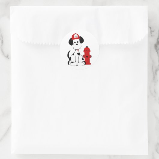 Dalmatian Fire Dog Ronde Sticker (Tas)