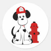 Dalmatian Fire Dog Ronde Sticker (Voorkant)