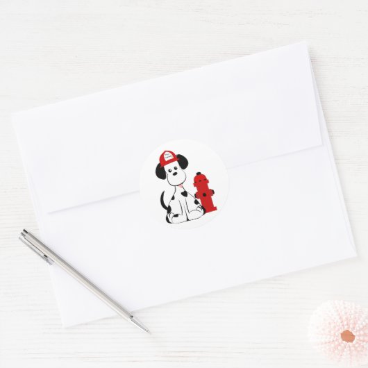 Dalmatian Fire Dog Ronde Sticker (Envelop)