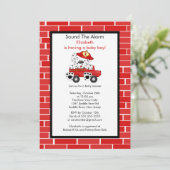 Dalmatian Fire Truck Boy Baby shower Kaart (Staand voorkant)