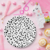 Dalmatian Firefighter Black White Birthday Papieren Bordje (Feest)