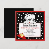 Dalmatian Fireman Birthday Party Kaart (Voorkant / Achterkant)