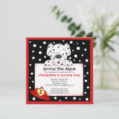 Dalmatian Fireman Birthday Party Kaart (Staand voorkant)