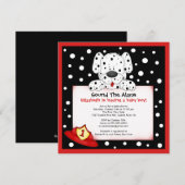Dalmatian Fireman Boy Baby shower Uitnodiging (Voorkant / Achterkant)