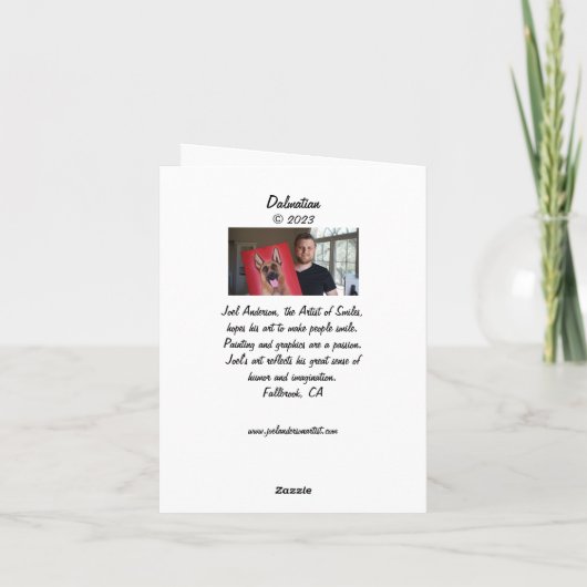 Dalmatian Folded Wenskaart Kaart (Achterkant)