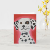 Dalmatian Folded Wenskaart Kaart (Gele Bloem)