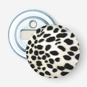 Dalmatian Fur past textiel zwart-wit aan Button Flesopener