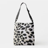 Dalmatian Fur past textiel zwart-wit aan Crossbody Tas (Achterkant)