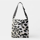 Dalmatian Fur past textiel zwart-wit aan Crossbody Tas (Voorkant)