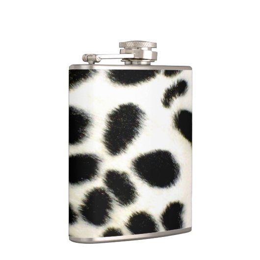 Dalmatian Fur past textiel zwart-wit aan Heupfles (Rechts)