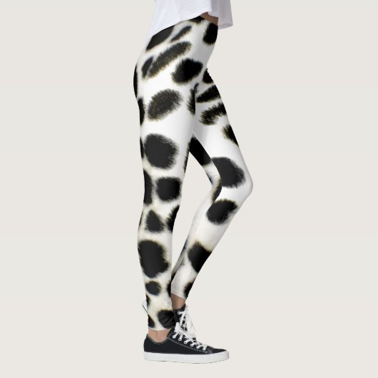 Dalmatian Fur past textiel zwart-wit aan Leggings (Rechts)
