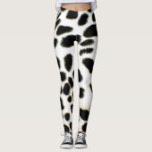 Dalmatian Fur past textiel zwart-wit aan Leggings (Voorkant)