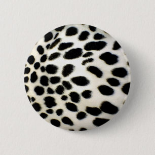 Dalmatian Fur past textiel zwart-wit aan Ronde Button 5,7 Cm