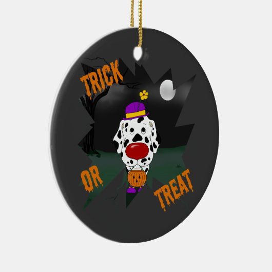 Dalmatian Halloween Clown Keramisch Ornament (Rechts)