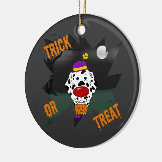 Dalmatian Halloween Clown Keramisch Ornament (Links)
