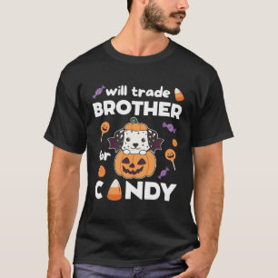 Dalmatian Halloween Pompoen Honden Ruilen Broer Vo T-shirt