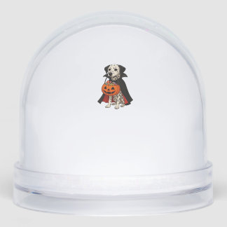 Dalmatian Halloween Vampire Dog with Pumpkin Baske Sneeuwbol