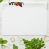 Dalmatian Halloween Vampire Dog with Pumpkin Baske Theedoek (Gevouwen)