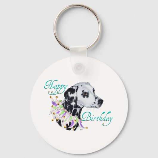 Dalmatian Happy Birthday Sleutelhanger (Voorkant)