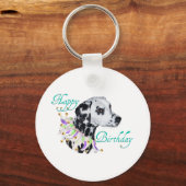 Dalmatian Happy Birthday Sleutelhanger (Voorkant)