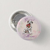 Dalmatian Heart Mam Ronde Button 3,2 Cm (Voorkant /achterkant)