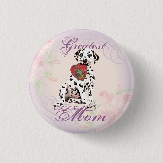 Dalmatian Heart Mam Ronde Button 3,2 Cm (Voorkant)