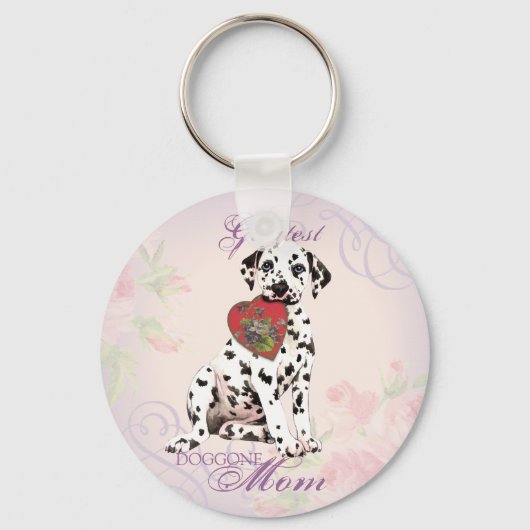 Dalmatian Heart Mam Sleutelhanger (Voorkant)