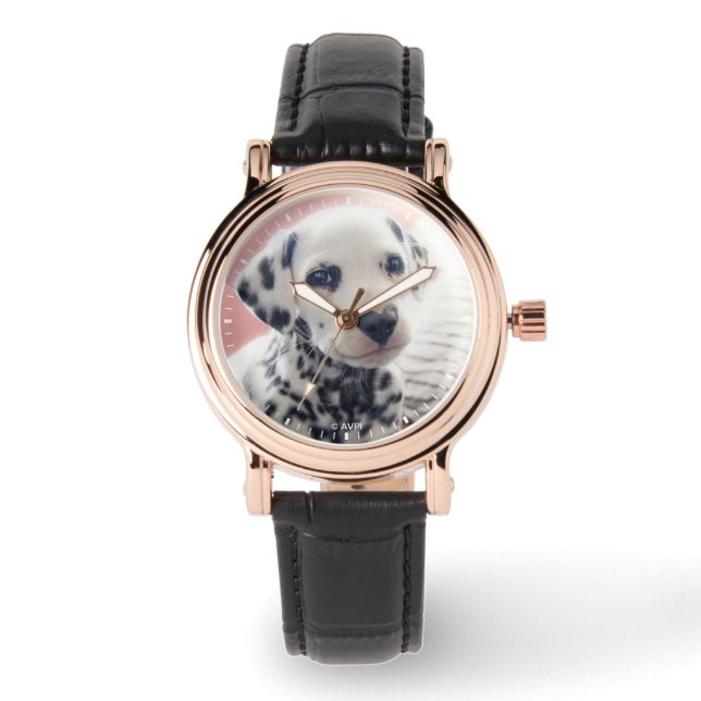 Dalmatian Heart Nose Horloge (Voorkant)