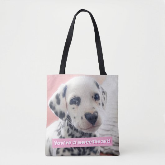 Dalmatian Heart Nose Tote Bag (Voorkant)