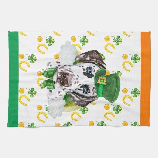 Dalmatian Holiday Home Decor St Patricks Day Theedoek (Horizontaal)