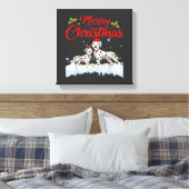 Dalmatian hond kerstlichtjes kerstmuts Kerstmis ho Canvas Afdruk (Insitu (Slaapkamer))