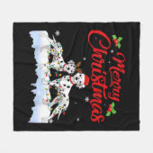 Dalmatian-hond kerstlichtjes kerstmuts Kerstmis-ho Fleece Deken (Voorkant (Horizontaal))