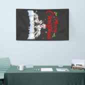 Dalmatian-hond kerstlichtjes kerstmuts Kerstmis ho Spandoek (Beurs)