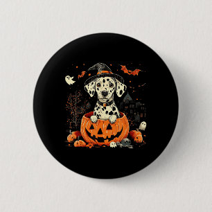 Dalmatian hond pompoen Halloween Thanksgiving mann Ronde Button 5,7 Cm