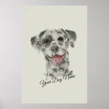 Dalmatian hond portret realist kunst waterverf