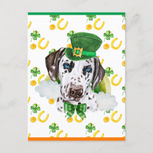 Dalmatian hond Shamrock St. Patricks Dag Feestdagenkaart