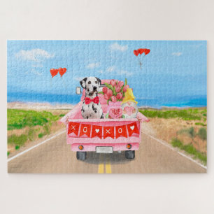 Dalmatian hond Valentijnsdag vrachtwagen harten Legpuzzel